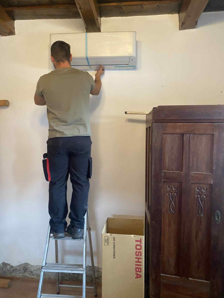 klíma dual split Abod, duál split klíma, duál split klímaszerelés, multi split Abod, 6 kW kültéri, 3,5 kW beltéri, klímaszerelés Borsod