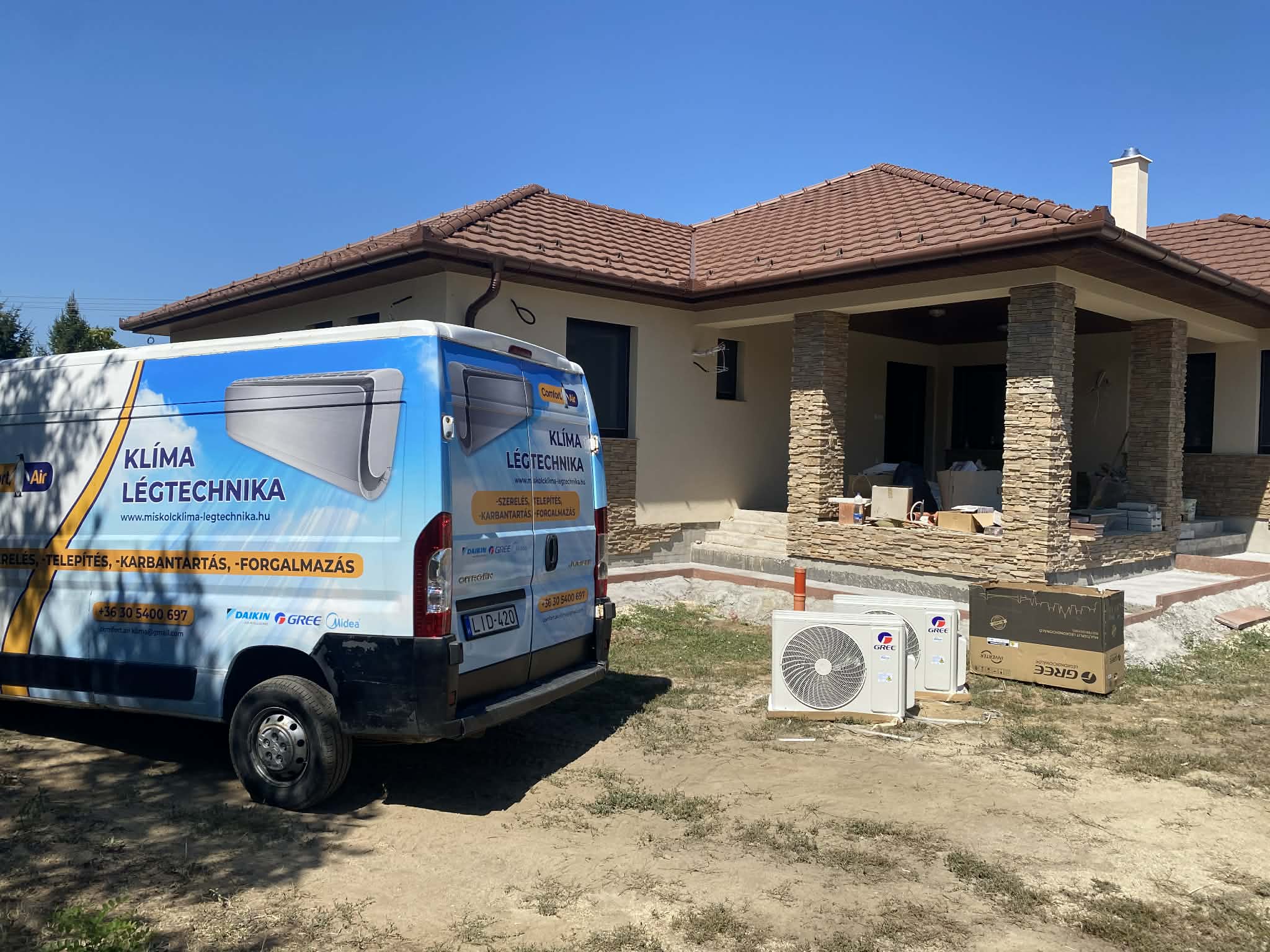 Klímaszerelés családi háznál Miskolc környékén